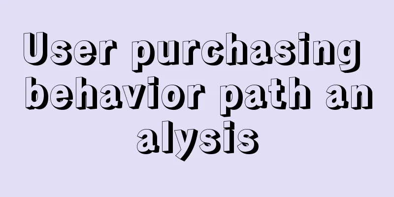 User purchasing behavior path analysis