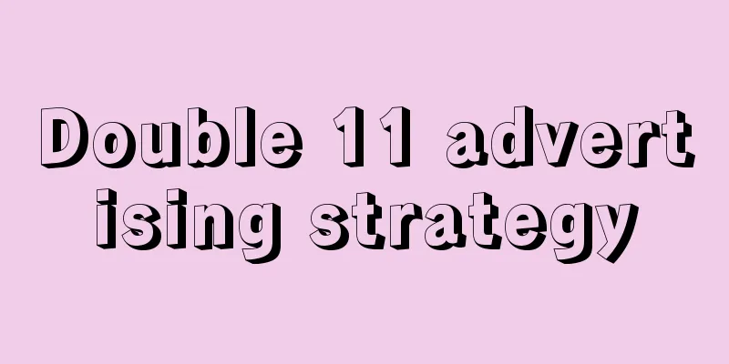 Double 11 advertising strategy