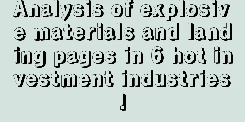 Analysis of explosive materials and landing pages in 6 hot investment industries!