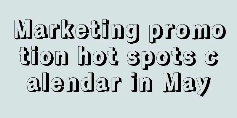 Marketing promotion hot spots calendar in May