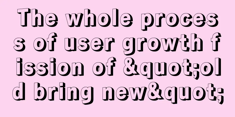 The whole process of user growth fission of "old bring new"