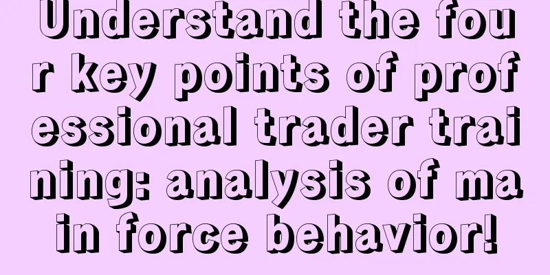 Understand the four key points of professional trader training: analysis of main force behavior!