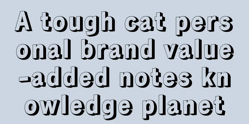 A tough cat personal brand value-added notes knowledge planet