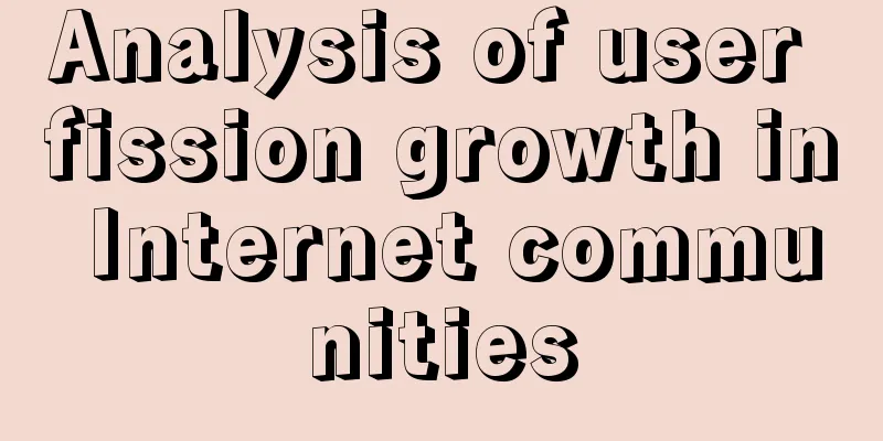 Analysis of user fission growth in Internet communities