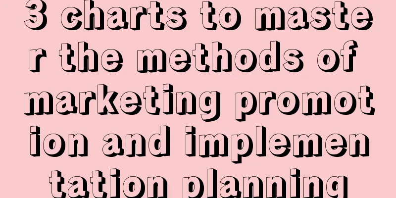 3 charts to master the methods of marketing promotion and implementation planning