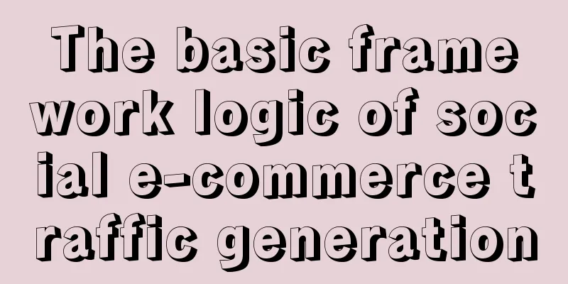 The basic framework logic of social e-commerce traffic generation