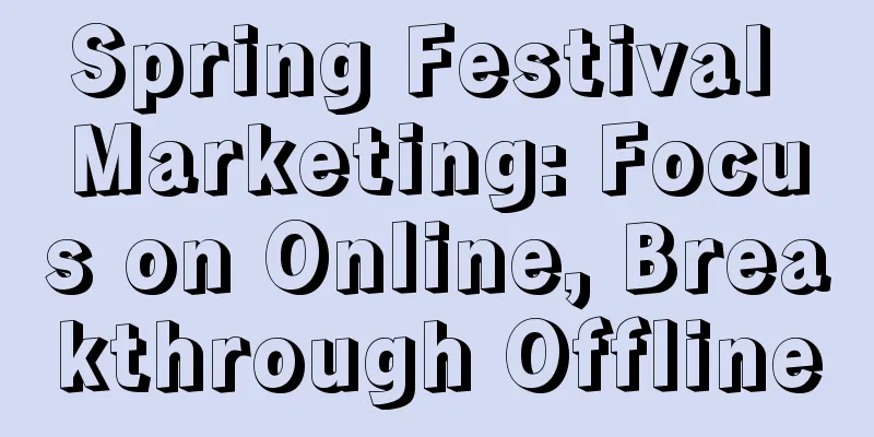 Spring Festival Marketing: Focus on Online, Breakthrough Offline