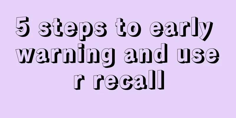 5 steps to early warning and user recall