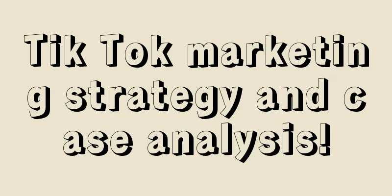 Tik Tok marketing strategy and case analysis!