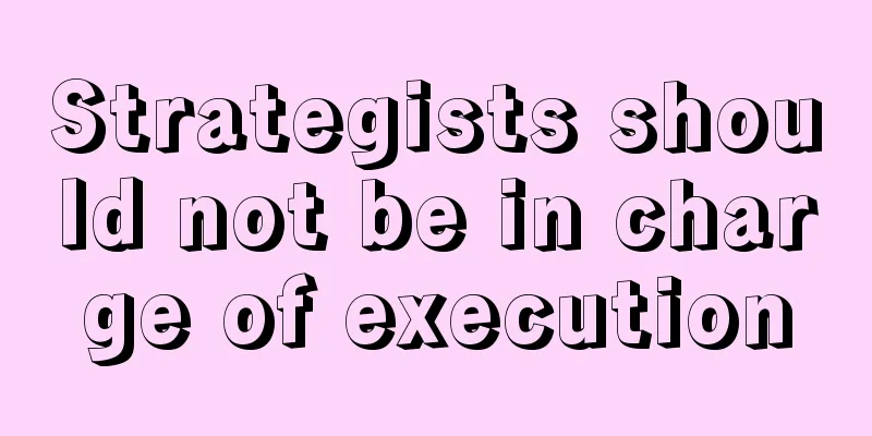 Strategists should not be in charge of execution