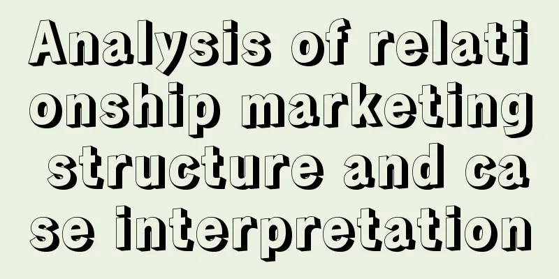 Analysis of relationship marketing structure and case interpretation