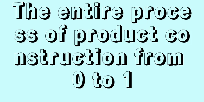 The entire process of product construction from 0 to 1