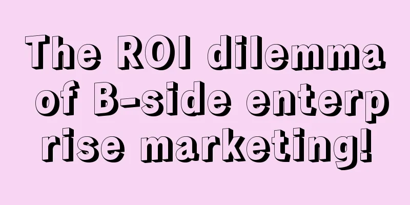 The ROI dilemma of B-side enterprise marketing!