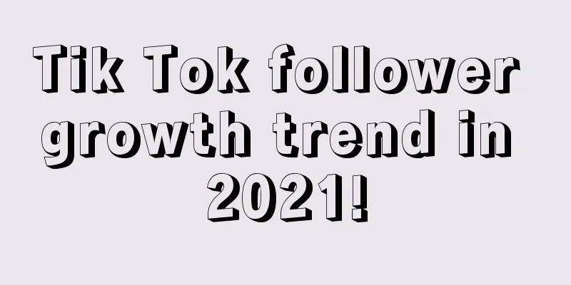 Tik Tok follower growth trend in 2021!