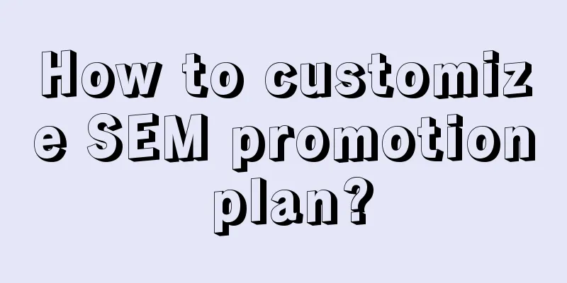 How to customize SEM promotion plan?