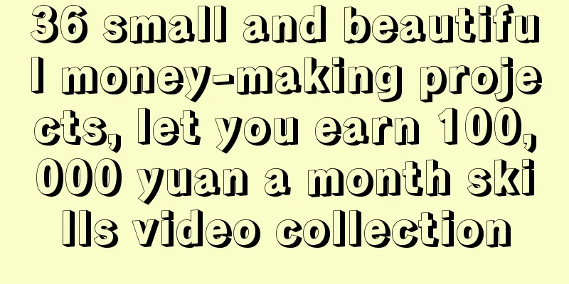 36 small and beautiful money-making projects, let you earn 100,000 yuan a month skills video collection