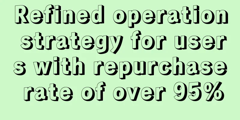 Refined operation strategy for users with repurchase rate of over 95%