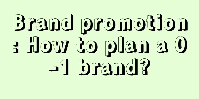 Brand promotion: How to plan a 0-1 brand?