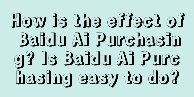 How is the effect of Baidu Ai Purchasing? Is Baidu Ai Purchasing easy to do?