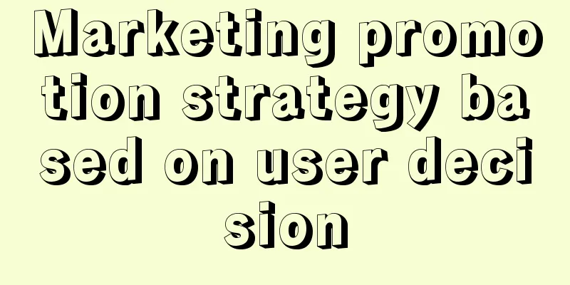 Marketing promotion strategy based on user decision