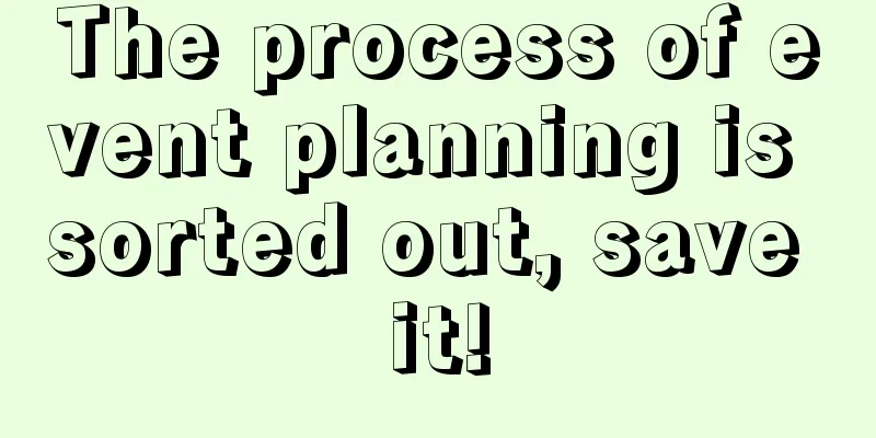 The process of event planning is sorted out, save it!