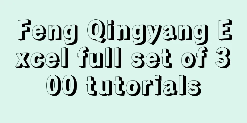 Feng Qingyang Excel full set of 300 tutorials