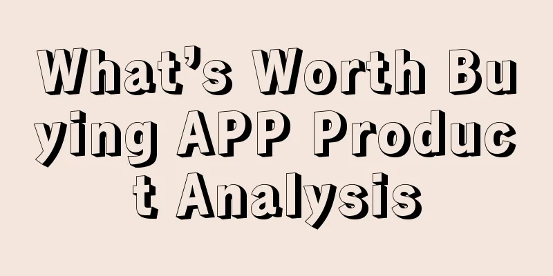 What’s Worth Buying APP Product Analysis