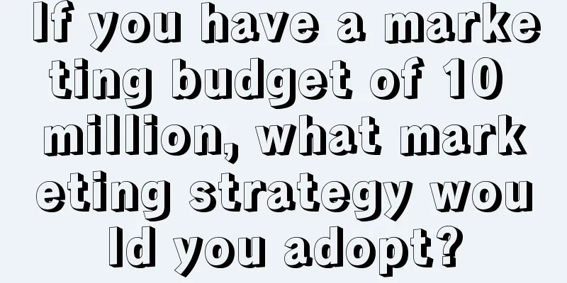 If you have a marketing budget of 10 million, what marketing strategy would you adopt?