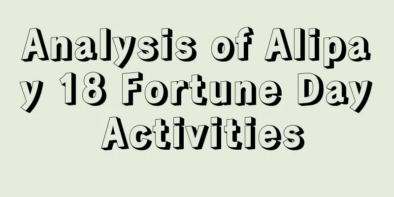 Analysis of Alipay 18 Fortune Day Activities