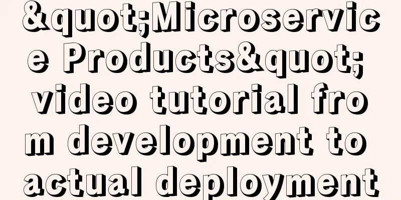 "Microservice Products" video tutorial from development to actual deployment