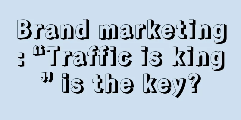 Brand marketing: “Traffic is king” is the key?