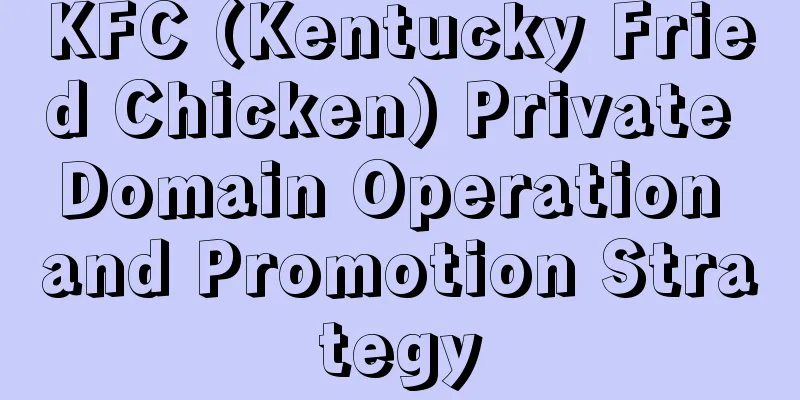 KFC (Kentucky Fried Chicken) Private Domain Operation and Promotion Strategy