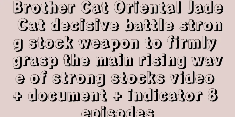 Brother Cat Oriental Jade Cat decisive battle strong stock weapon to firmly grasp the main rising wave of strong stocks video + document + indicator 8 episodes