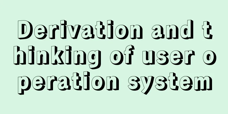 Derivation and thinking of user operation system