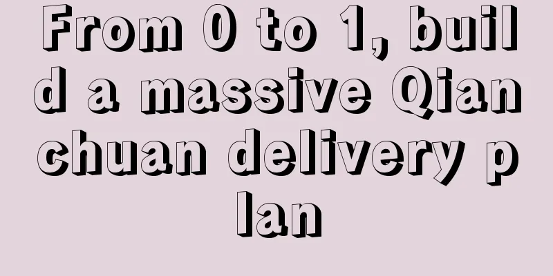 From 0 to 1, build a massive Qianchuan delivery plan