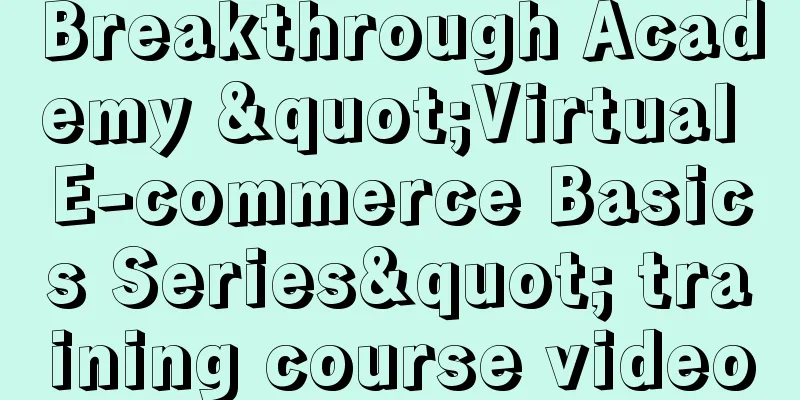 Breakthrough Academy "Virtual E-commerce Basics Series" training course video