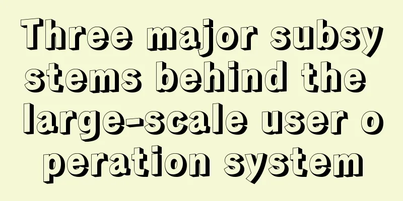 Three major subsystems behind the large-scale user operation system