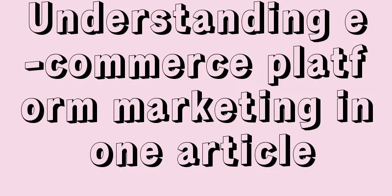 Understanding e-commerce platform marketing in one article