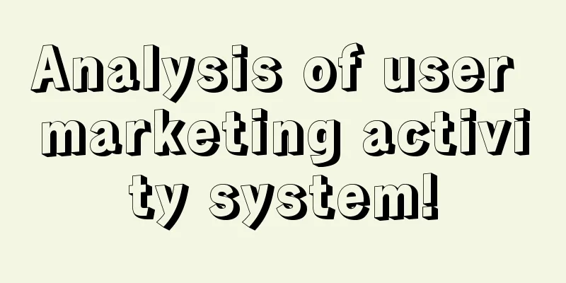 Analysis of user marketing activity system!