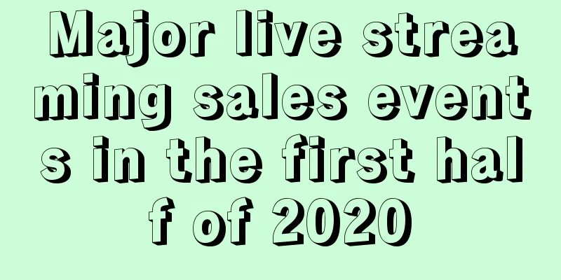 Major live streaming sales events in the first half of 2020