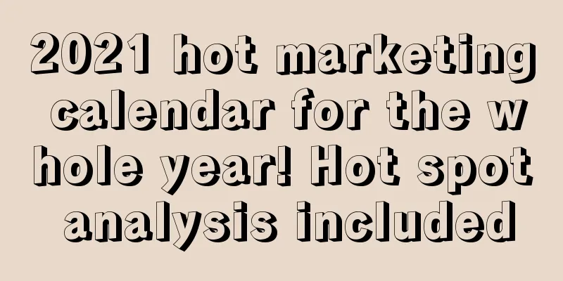 2021 hot marketing calendar for the whole year! Hot spot analysis included