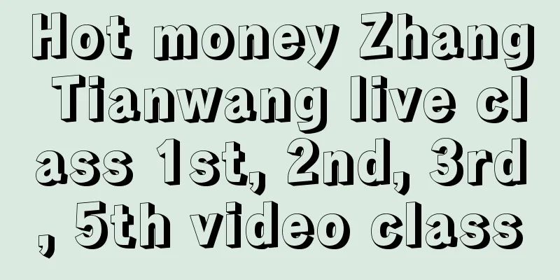 Hot money Zhang Tianwang live class 1st, 2nd, 3rd, 5th video class