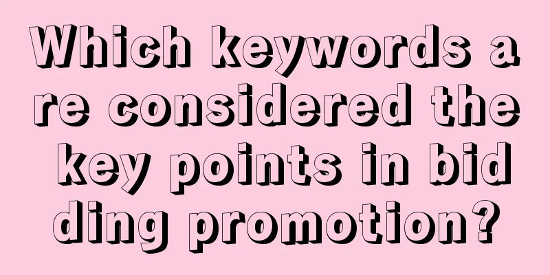 Which keywords are considered the key points in bidding promotion?