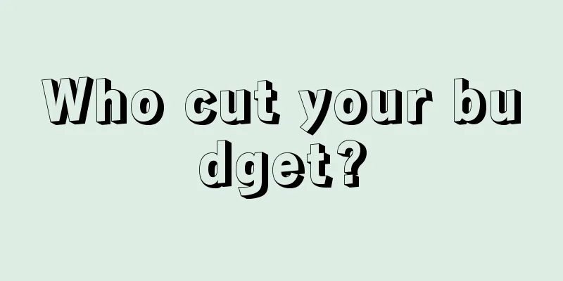 Who cut your budget?