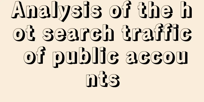 Analysis of the hot search traffic of public accounts