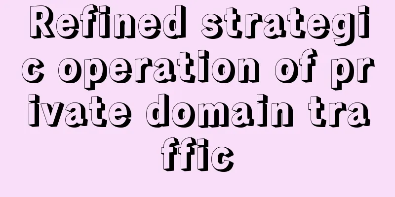 Refined strategic operation of private domain traffic