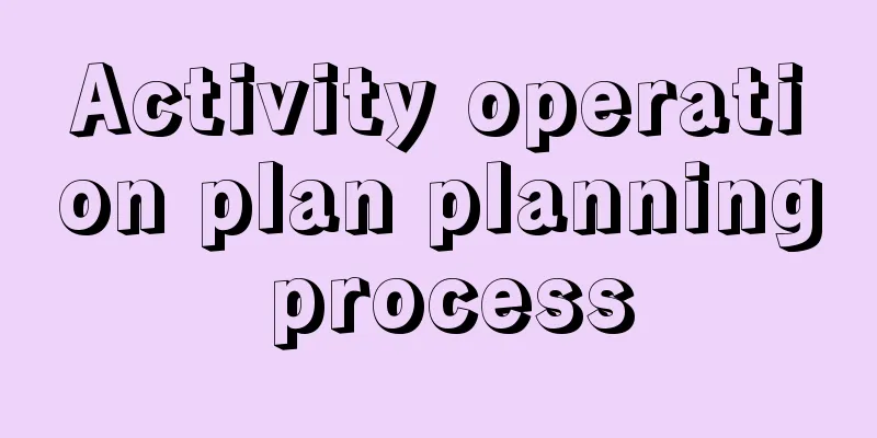 Activity operation plan planning process