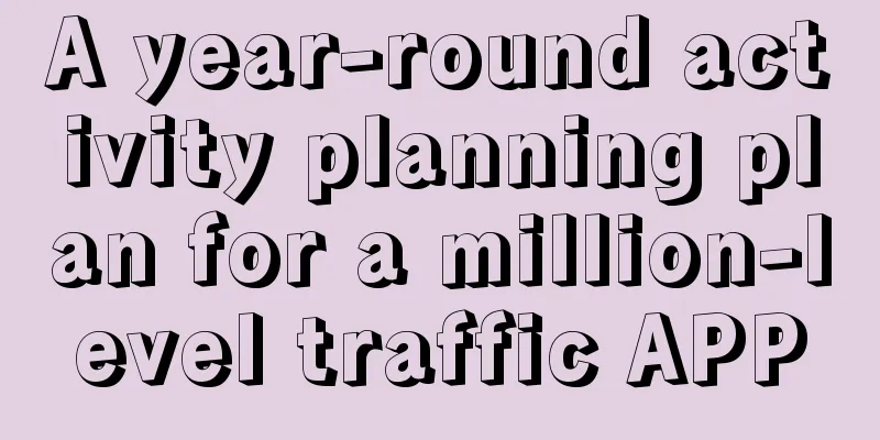 A year-round activity planning plan for a million-level traffic APP