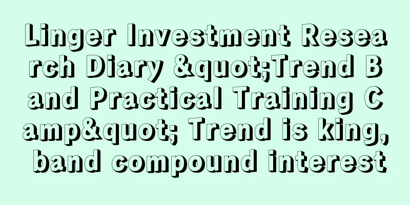 Linger Investment Research Diary "Trend Band Practical Training Camp" Trend is king, band compound interest