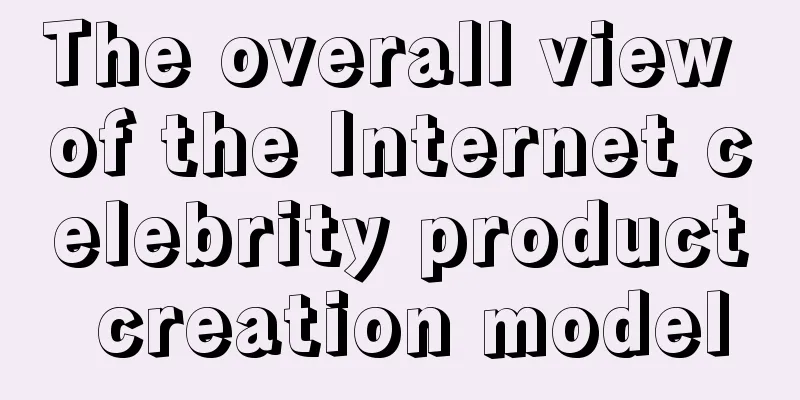 The overall view of the Internet celebrity product creation model